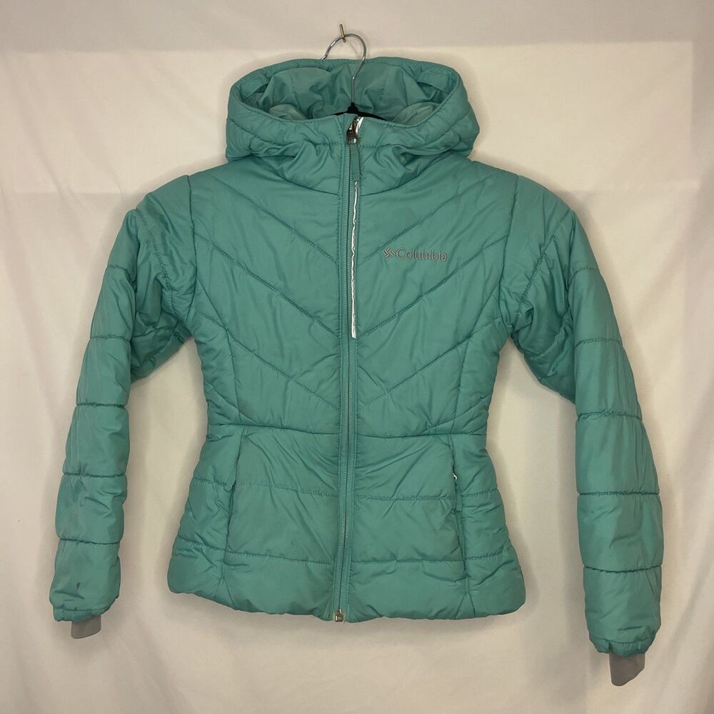Columbia Girls Blue Puffer Jacket Size Kids XS **FLAWS** See Photos